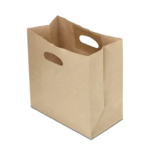 High-Strength Die-Cut Brown Kraft Paper Bags – Eco-Friendly Durable Solutions for Food & Retail