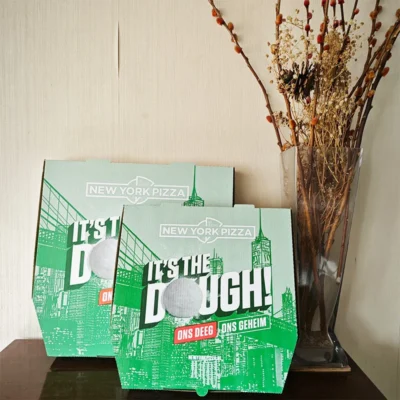 Corrugated Biodegradable Pizza Box Food Grade 6 8 9 10 12 14 16 20 Inches Pizza Packing Carton Box Customized Logo