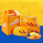 fried chicken box (4) Factory Customized Logo Takeaway Packaging Boxes for Fried Chicken Sushi Food Storage Matt Lamination Embossing Sponge Liner