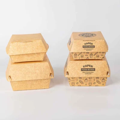 hamburger box Chips Popcorn Chicken Nuggets Box Fast Food Burger and French Fries Custom Packaging